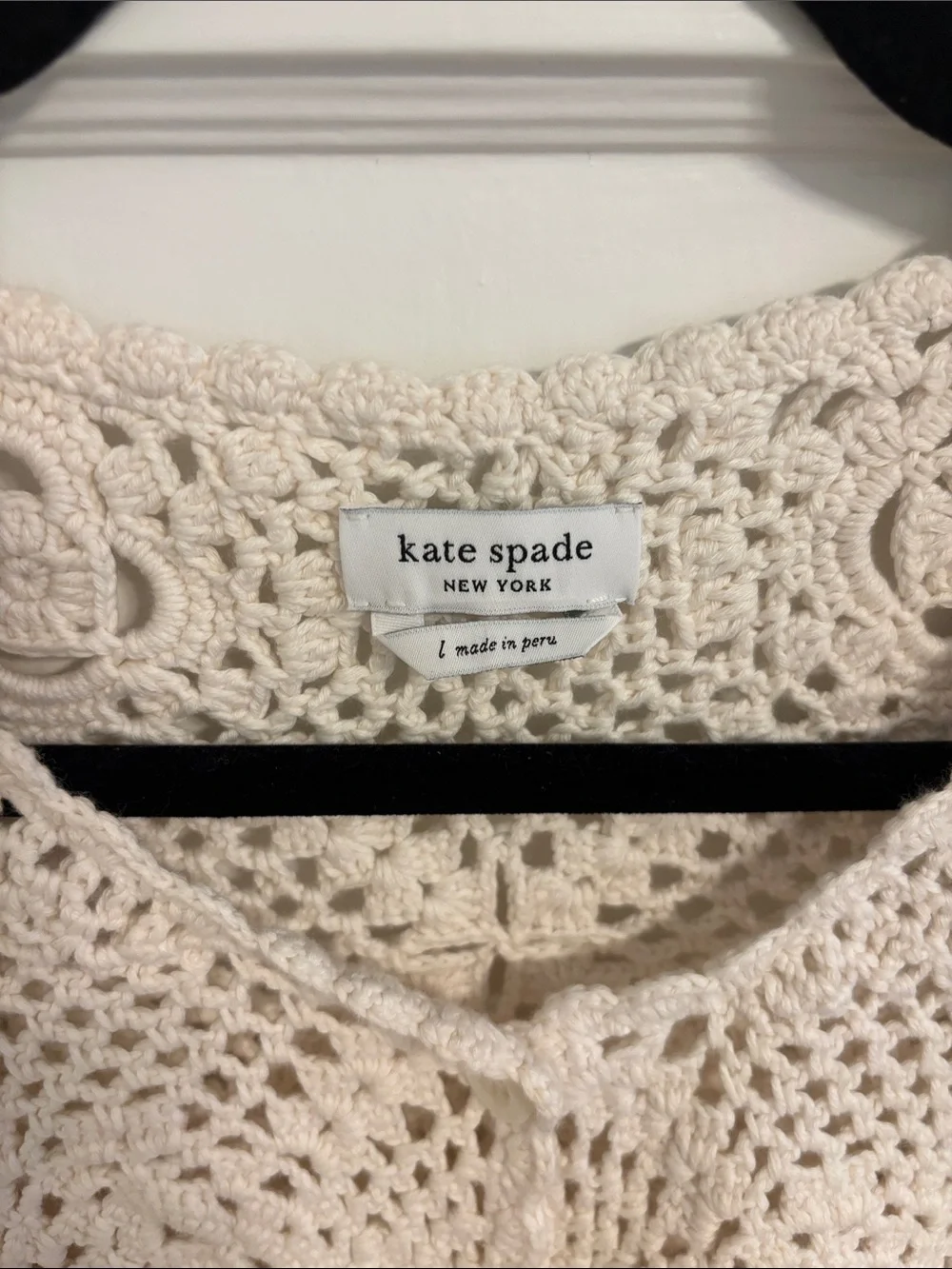 kate spade Cream Crochet Openwork Cardigan